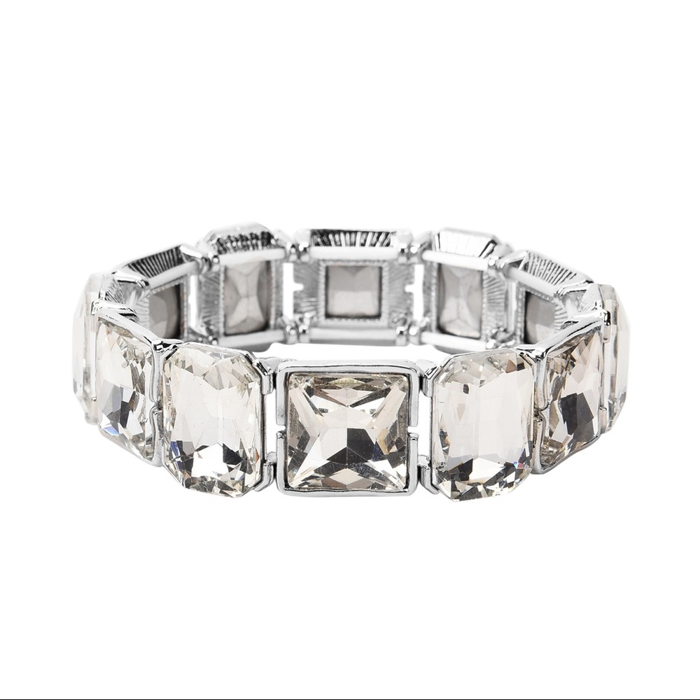 White Austrian Crystal Stretch Bracelet